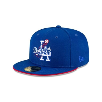 Sapca New Era Los Angeles Dodgers MLB Double Logo 59FIFTY Fitted - Albastri